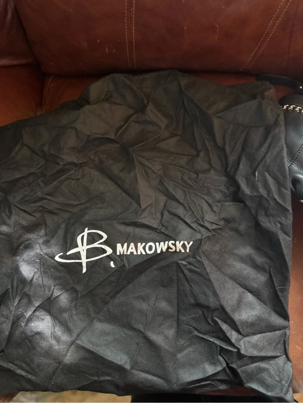 B. Makowsky Alice Black Pebbled Leather Hobo Bag - Like New with Dust Bag